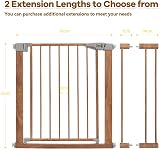 Dripex Wood Pattern Stair Gate for Baby and Pets 75-82 cm Auto Close One-Handed view 4