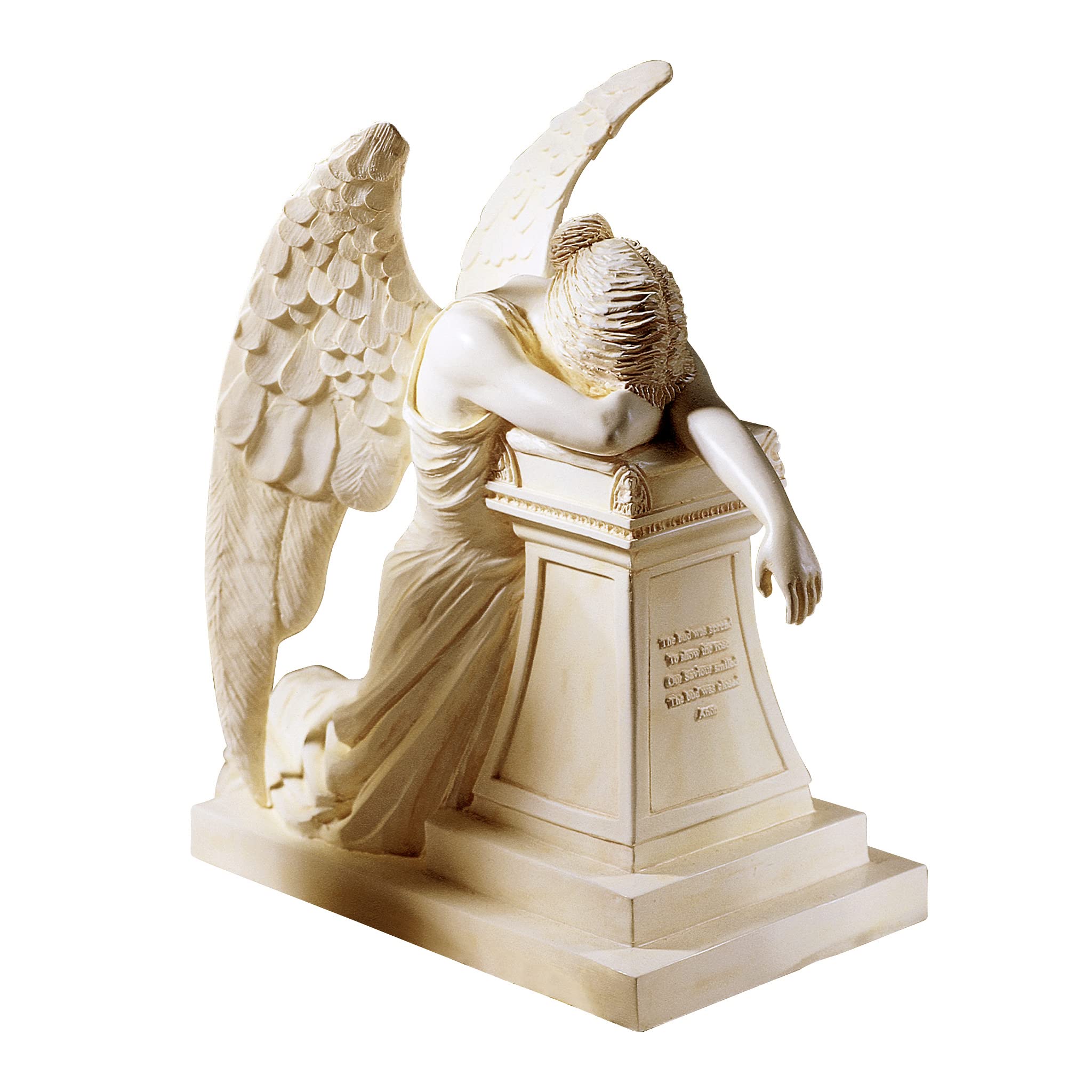 Design Toscano Angel of Grief Monument Religious Figurine Statue, Desktop, 19 cm, Polyresin, Antique Stone