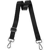 uxcell Wide Shoulder Strap, 2.5cm Adjustable Purse Strap Replacement Crossbody Strap for Shoulder Bag Handbag, Black, Black Pull Core Buckle