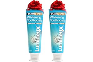 Lumineux Teeth Whitening Toothpaste 2 Pack Peroxide Free Enamel Safe for Sensitive Whiter Teeth, Fluoride Free, No Alcohol, Artificial Colors, SLS Free Dentist Formulated - 3.75 Oz
