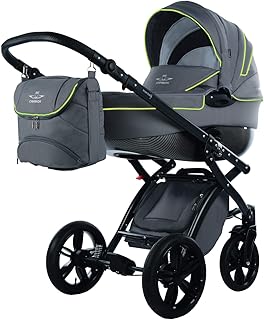 knorr-baby 3762-1 Kombikinderwagen Alive Be Carbon, grau/lemon