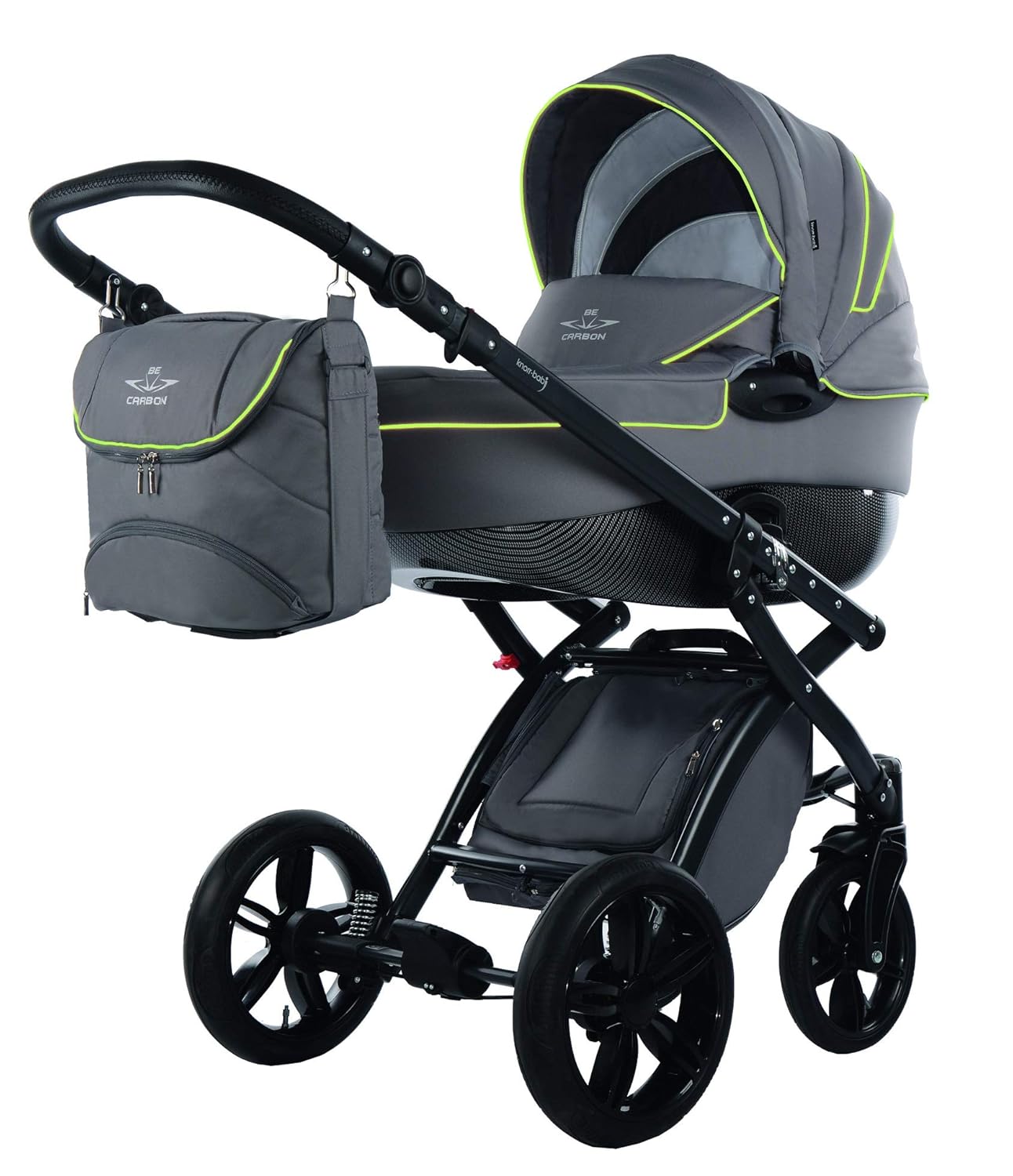 knorr-baby 3762-1 Kombikinderwagen Alive Be Carbon, grau/lemon