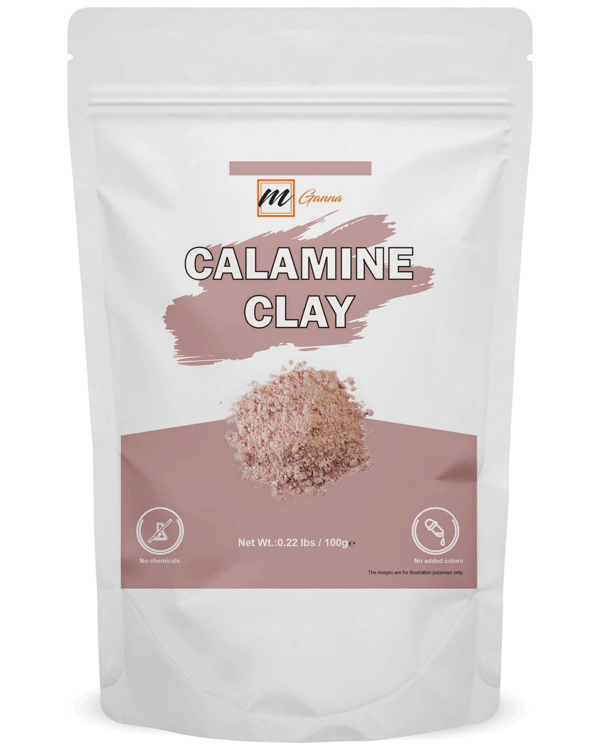 mGanna 100% Natural Calamine Clay Powder 0.22 LBS / 100 GMS for Skin firming, Creams, Lotion and Soap Making