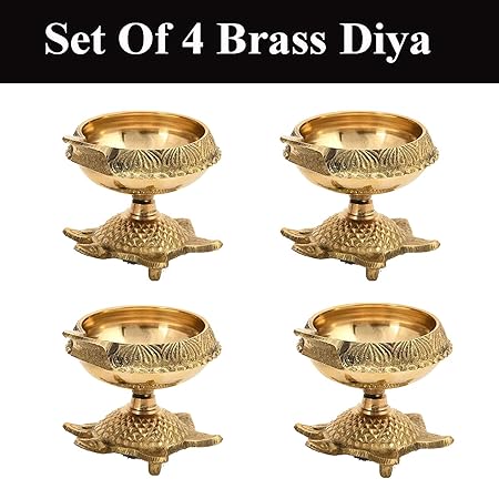 Collectible India Brass Diya (2 x 3 x 2.7 inch, Gold)