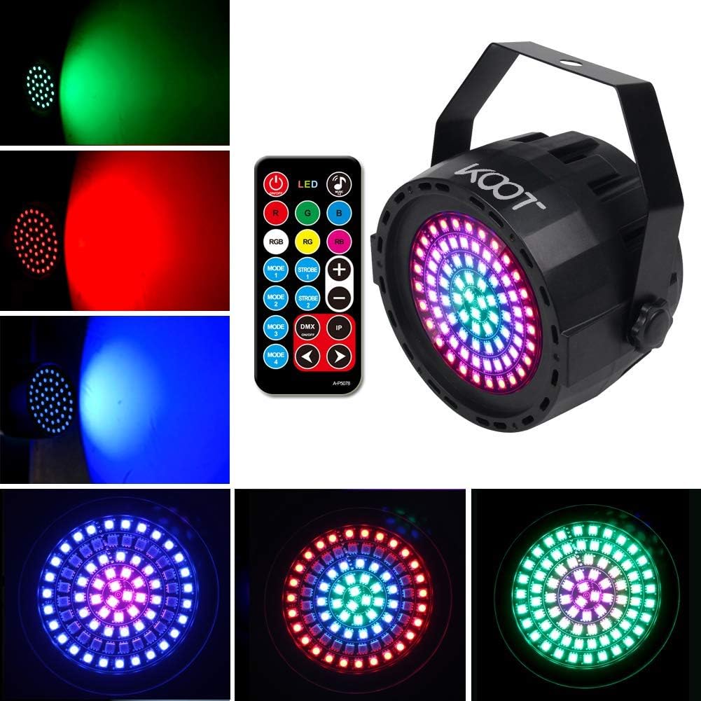 Disco Lights, KOOT Stage light with78LEDs RGB DJ Strobe Light Controlled by Remote DMX and Sound Activated - New Generation Party Lights for Wedding Birthday Party DJ Bar KTV Gym.