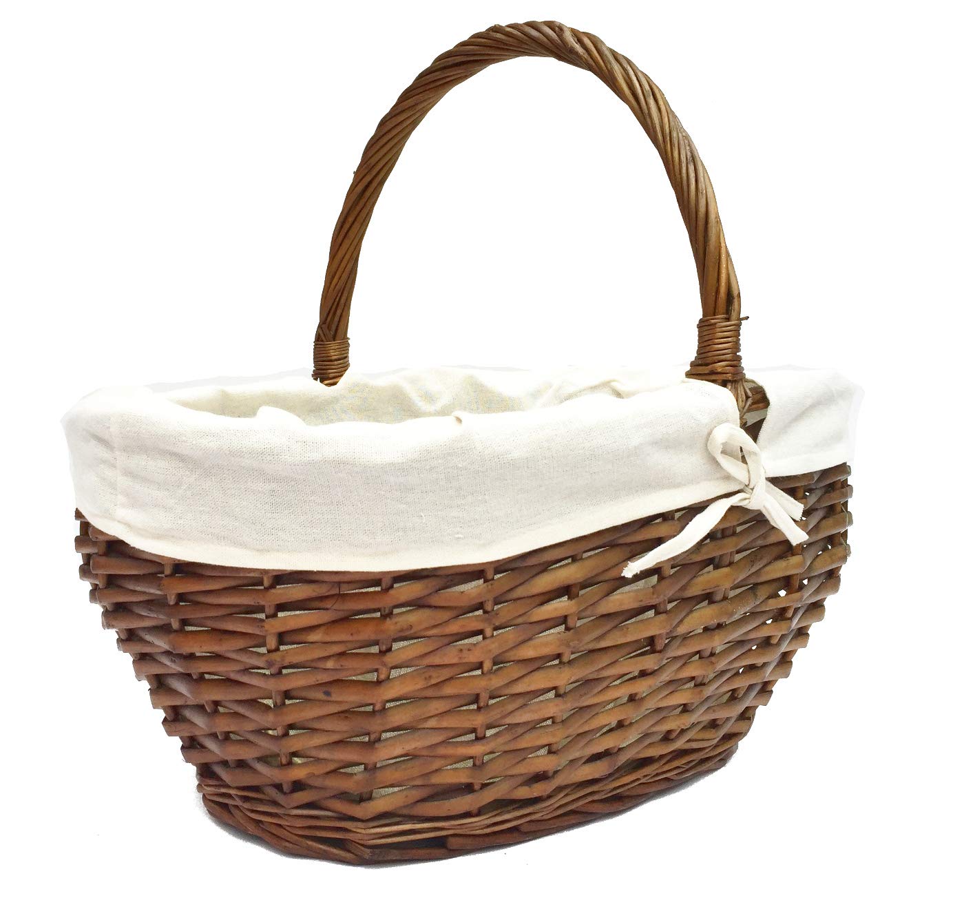 topfurnishing Strong Oval Wicker Garden Trug Basket Flower Harvest Log