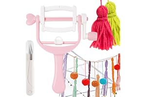 TATIWOO Pom Pom Makers Set Tool Tassel Maker Winder Tool with 1Pcs Thread Cutter Scissors for Fluff Ball Bobble Weaver DIY Wool Yarn Crochet Knitting Needle Craft Project