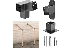 Antsky 15° Wall Pergola Kits - Stainless Steel 15 Degrees Wall Mounts pergola for 4x4 Posts(Actual 3.5" X 3.5"), Roof Bracket Kit, Angled Pergola Construction Pergola Bracket Kit(4-Way)