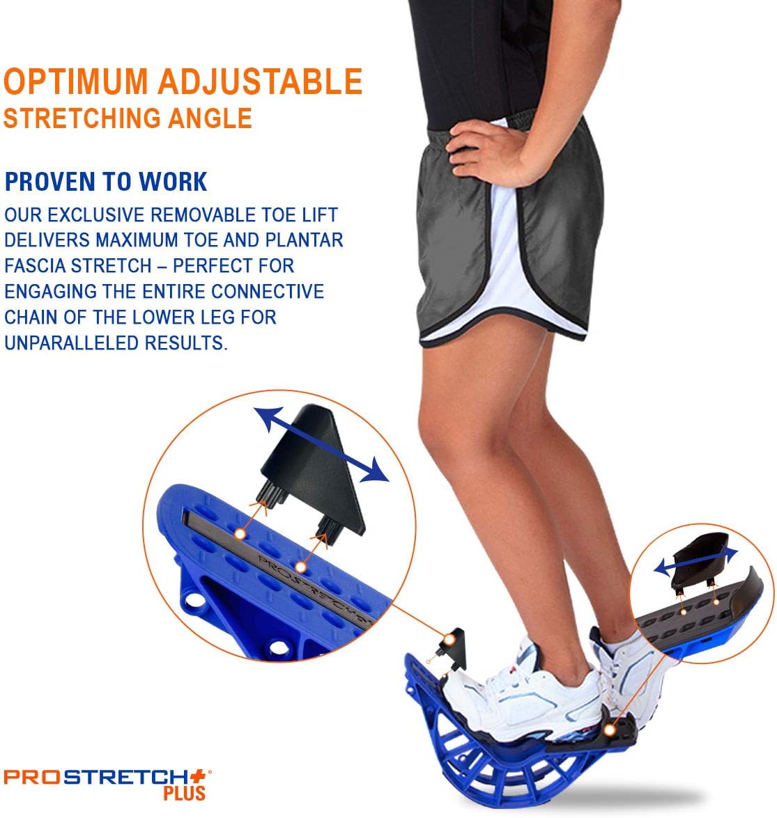 ProStretch Plus Blue, Adjustable Calf Stretcher & Foot Rocker for Plantar Fasciitis Achilles Tendonitis - Image 5