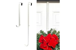 Haute Decor Adapt Adjustable Wreath Hanger, Premium Length Adjustable - Strong Over The Door Wreath Hanger, Holds up to 30 pounds (Matte White)