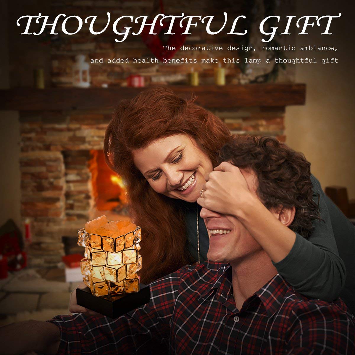 Himalayan Salt Lamp Pink Rock Salt Lamps Night Light,Greenclick Himalayan lonic Natural Salt Crystal Light Lamp With Wooden Base,Dimming Switch & UL-Listed Cord Best Gift Idea