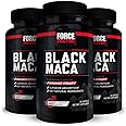 FORCE FACTOR Black Maca Root, 3-Pack, Vitality Supplement for Men with Superior Absorption and Power, Natural Maca Negra Extract, Fundamentals Series, 1000mg, 180 Capsules