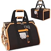YOHOOLYO 2 In 1 Firewood Carrier, Waxed Canvas Large Fireplace Log Carriers Heavy Duty Firewood Tote Bag Log Holder with Handles Strap for Fireplace Indoor Outdoors Camping