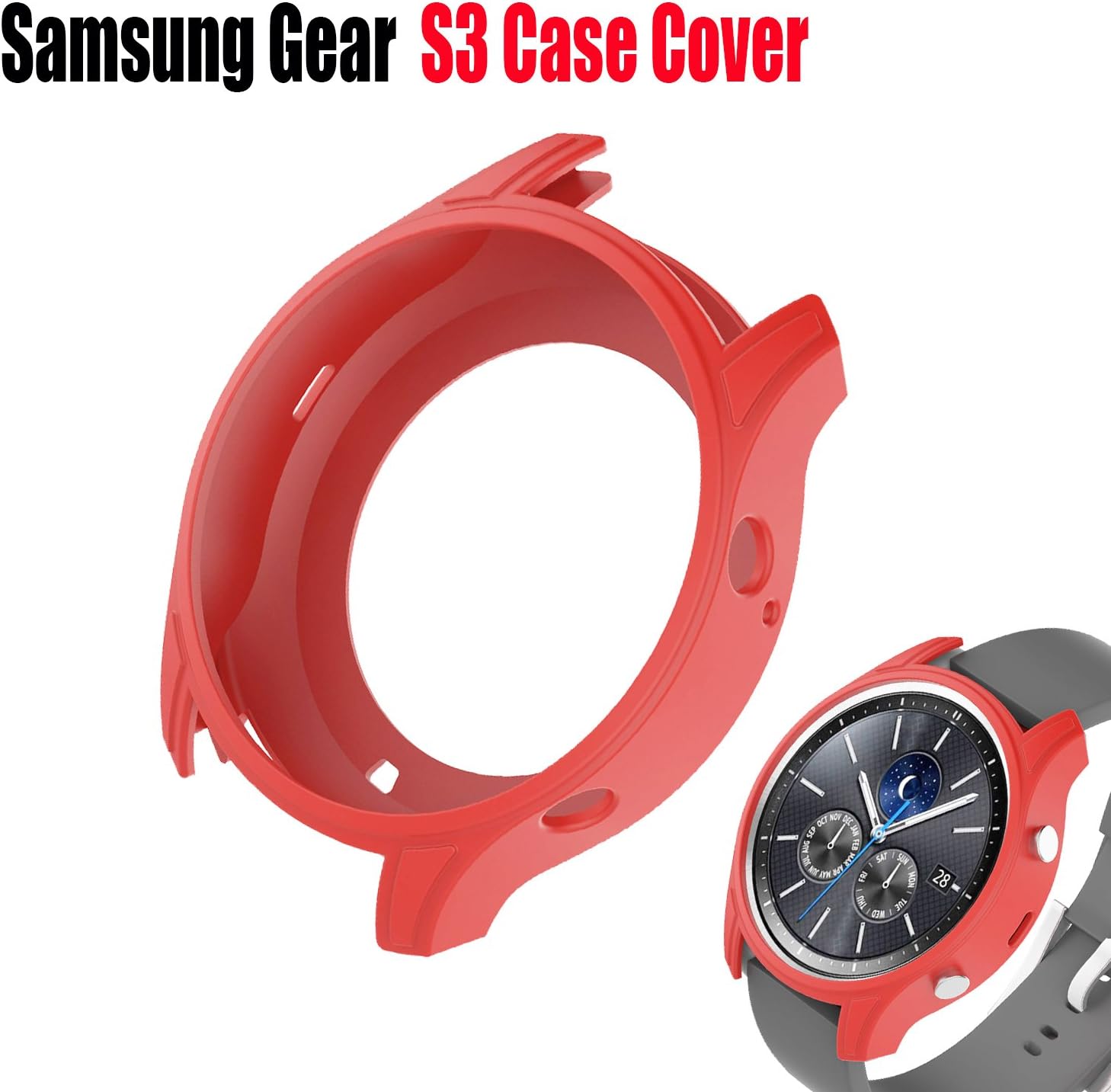 Wabooth Shock-proof Silicone Slim Accessories Protective Band Case Cover for Samsung Gear S3 Classic Red
