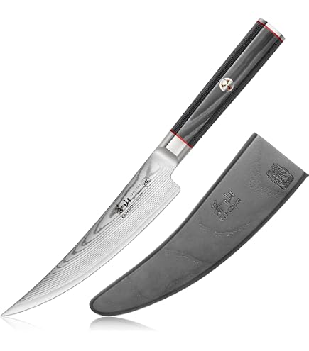 Amazon.com: Cangshan YARI Series X-7 Damascus Steel 7-inch Santoku