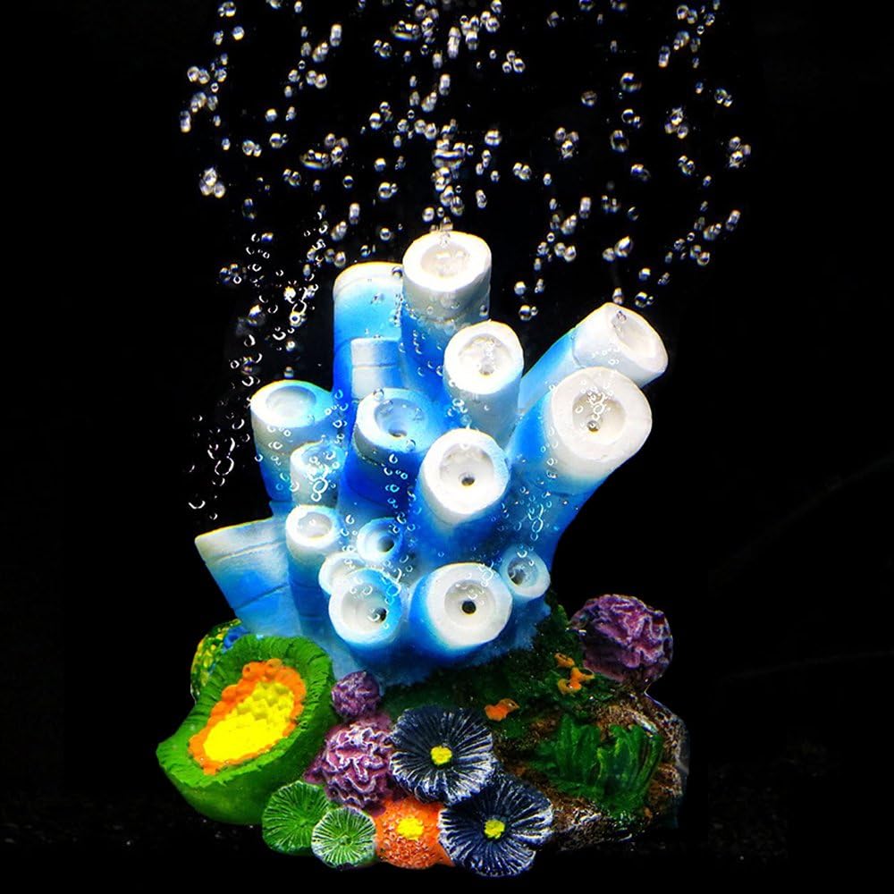SLOCME Aquarium Ornament Coral Decorations - Air Bubble Coral Pearly Shells Oxygen Pump Resin Crafts for Aquarium Fish Tank Decor