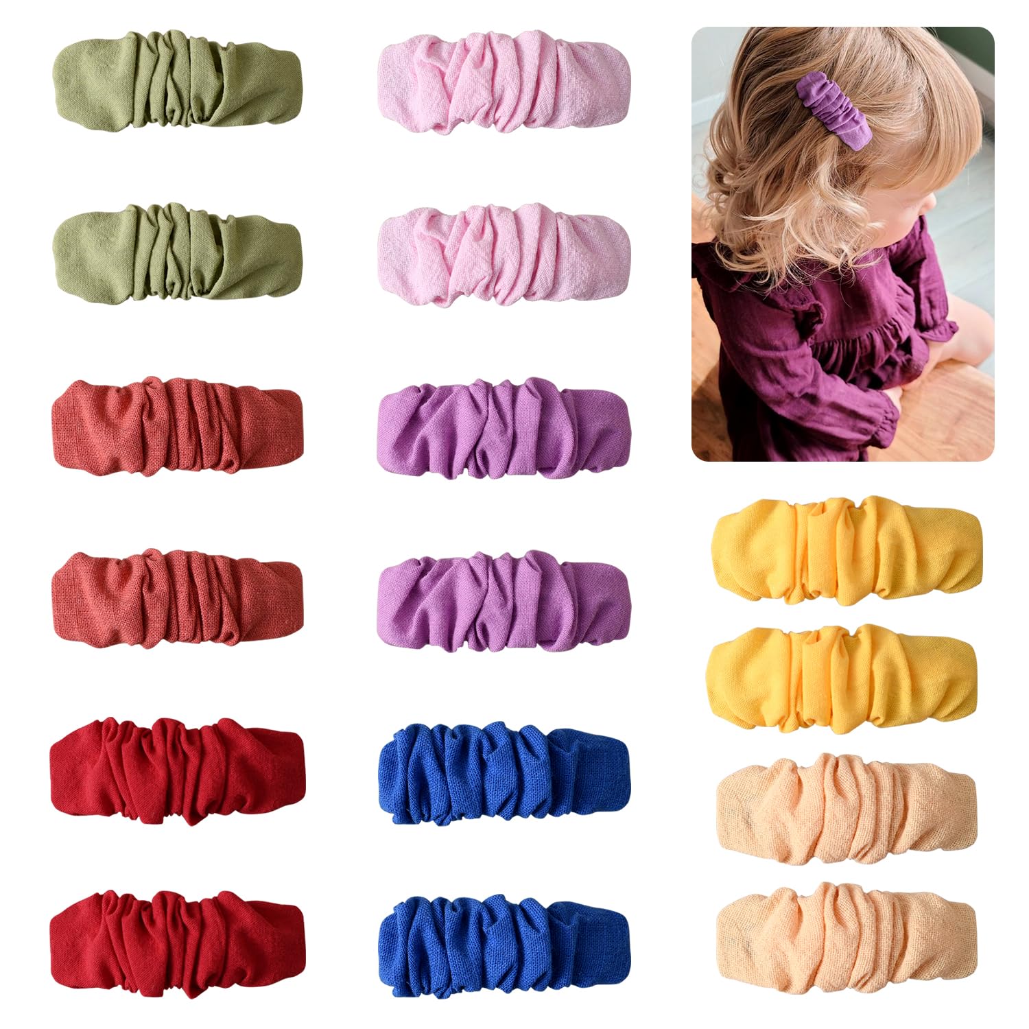 Photo 1 of 16 PCS Baby Snap Hair Clips 2.4 Inch Toddler Girl Hair Accessories Set and Barrettes for Infants Kids Fine Hair