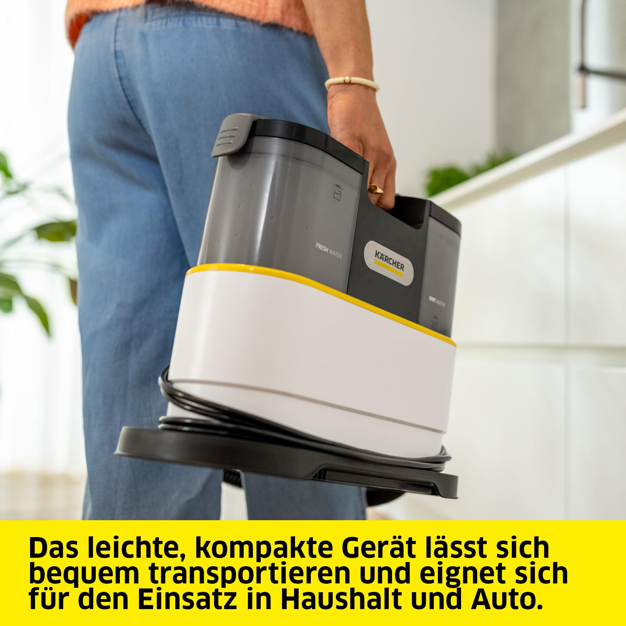 Kärcher Waschsauger SE 2 Spot Care, Aufnahmeleistung: 450 W, Frischwassertank: 1,5 l, Fläche: 2,89 m2, Gewicht: 4,2 kg, Sprühsaugschlauch, Waschpolsterdüse, Fleckendüse und Reiniger RM 519 6