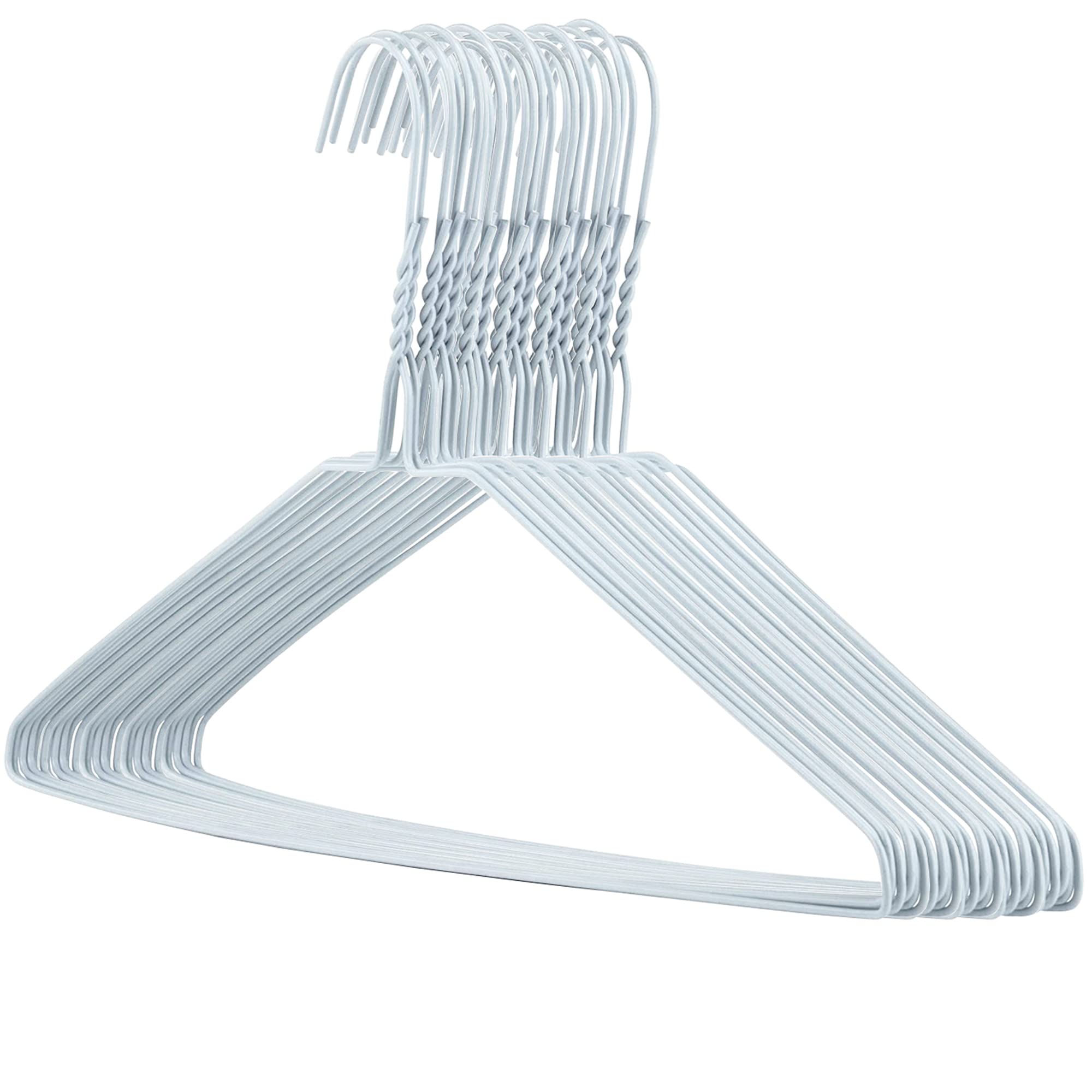 HANGERWORLD 20 Strong 41cm Metal 13 Gauge White Galvanised Wire Clothes Garment Trouser Bar Hangers.
