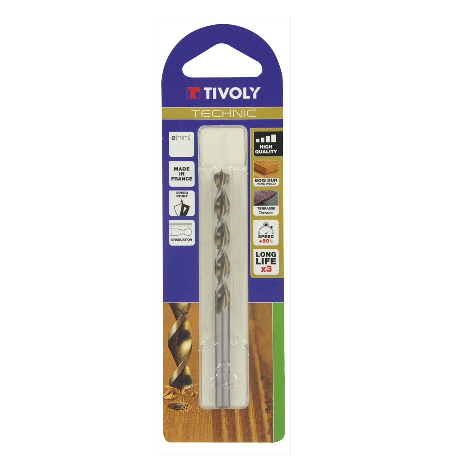 Tivoly 10864020200 Technic Drill Wood Graduated Grey Bronze