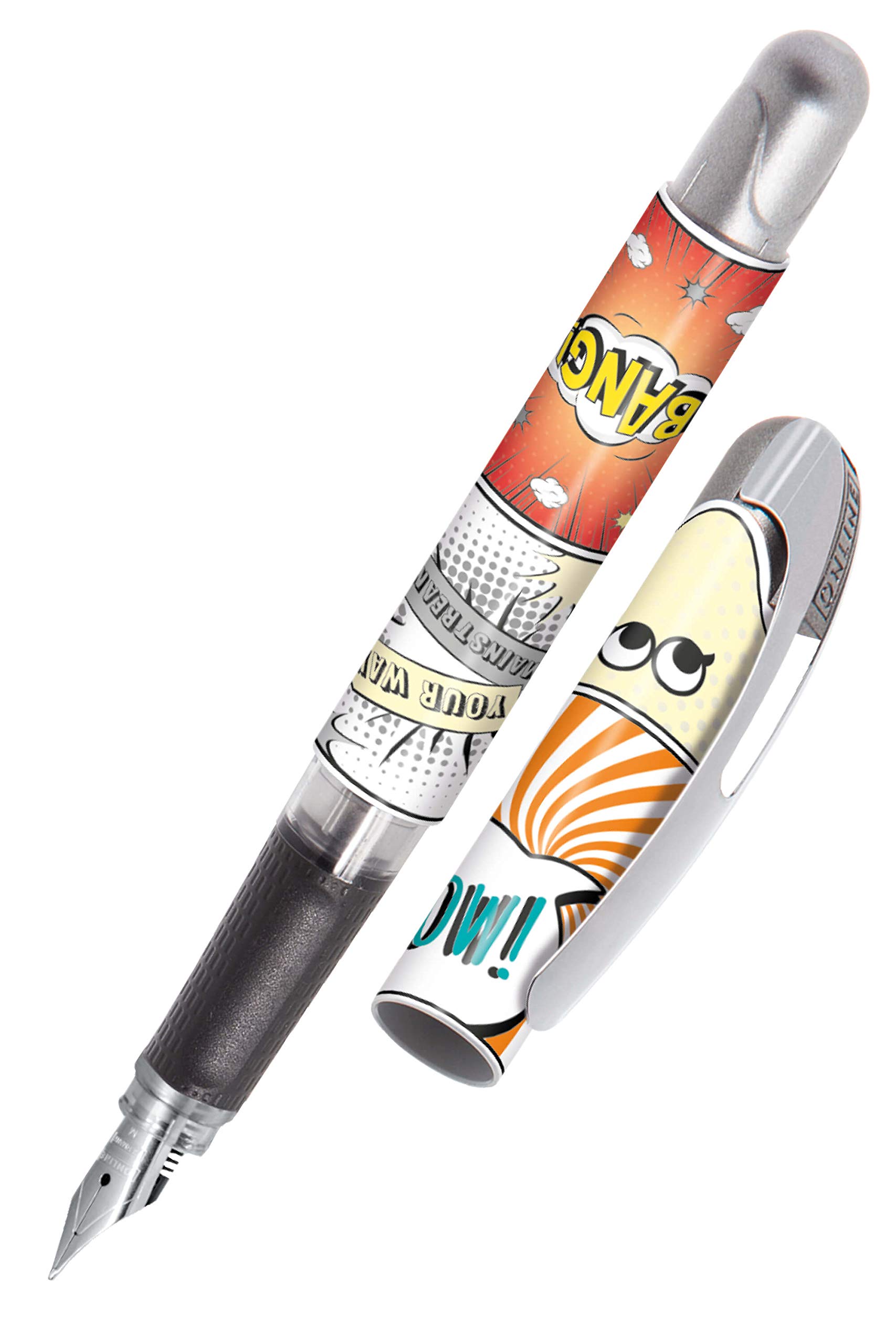 ONLINE College ink pen Wow │ ergonomic fountain pen for school / college │ solid medium nib, soft grip part │ for standard ink cartridges │ refillable │ideal for beginners, pupils & students