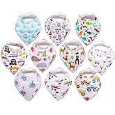 KiddyStar Drool Bibs for Babies – Organic, Unisex, Soft Absorbent Teething Bibs with Adjustable Snaps