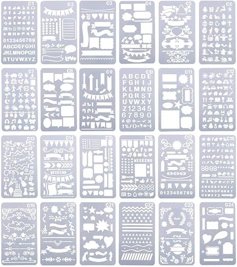 Amazon Co Jp 描画テンプレート スクラップブッキング テンプレート 24枚セット ホーム キッチン