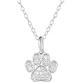 Amazon Essentials 1/10 CT TW Diamond Paw Necklace in Sterling Silver