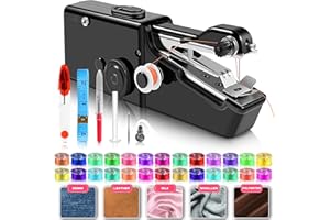 GOLAHEAD User-Friendly Cordless Handheld Sewing Machine for Beginners, Mini Sewing Machine with Accessories Kit, Portable for A Variety of Fabrics, Clothes Repair Easy A Must-Have for Home DIY