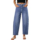 Dokotoo Casual Jeans for Women Loose Baggy Wide Leg Jeans Woman High Waisted Stretchy Denim Pants with Pockets