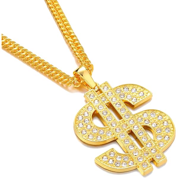 Collier Laiton Zircone Cubique Glacé - Pendentif Bling XXXTentacion Plaqué Or 18K - Chaîne 61 Cm