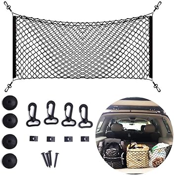 Dreamj Car Boot Organiser Super Capacity Car Organizer Car Trunk Storage Net Trunk Tidy Storage Bag Net Storage For Cargo Amazon De Auto