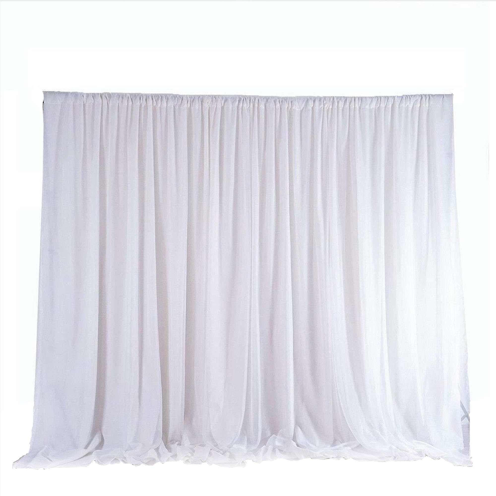 WedDecor White Wedding Backdrop Curtain 3m x 6m, Silk Backdrop Curtain Fabric Photo Booth Studio Background Decoration for Christmas, Wedding Party, Events, Photography, Home Decor
