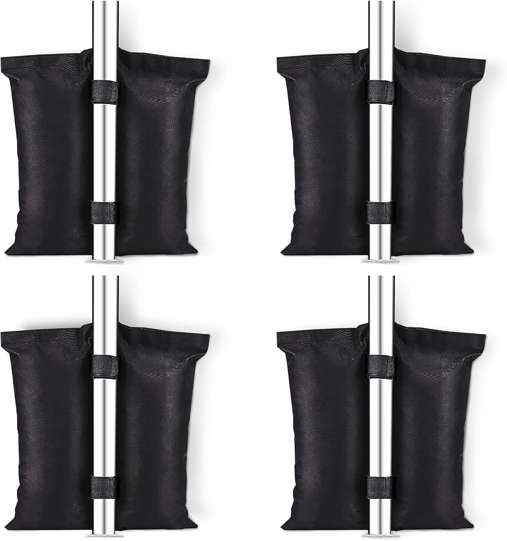 KEPLIN Gazebo & Tent Sandbag Weights 4 Pack Heavy Duty with Velcro Straps