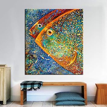 Amazon.de: xinyouzhihi Abstrakter großer Fisch Kleiner