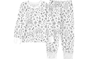 Kids DIY Hand Painted Coloring Tops and Pants Set Boys Girls Funny Cartoon Colorable T-Shirts and Pants 2 Piece Sets