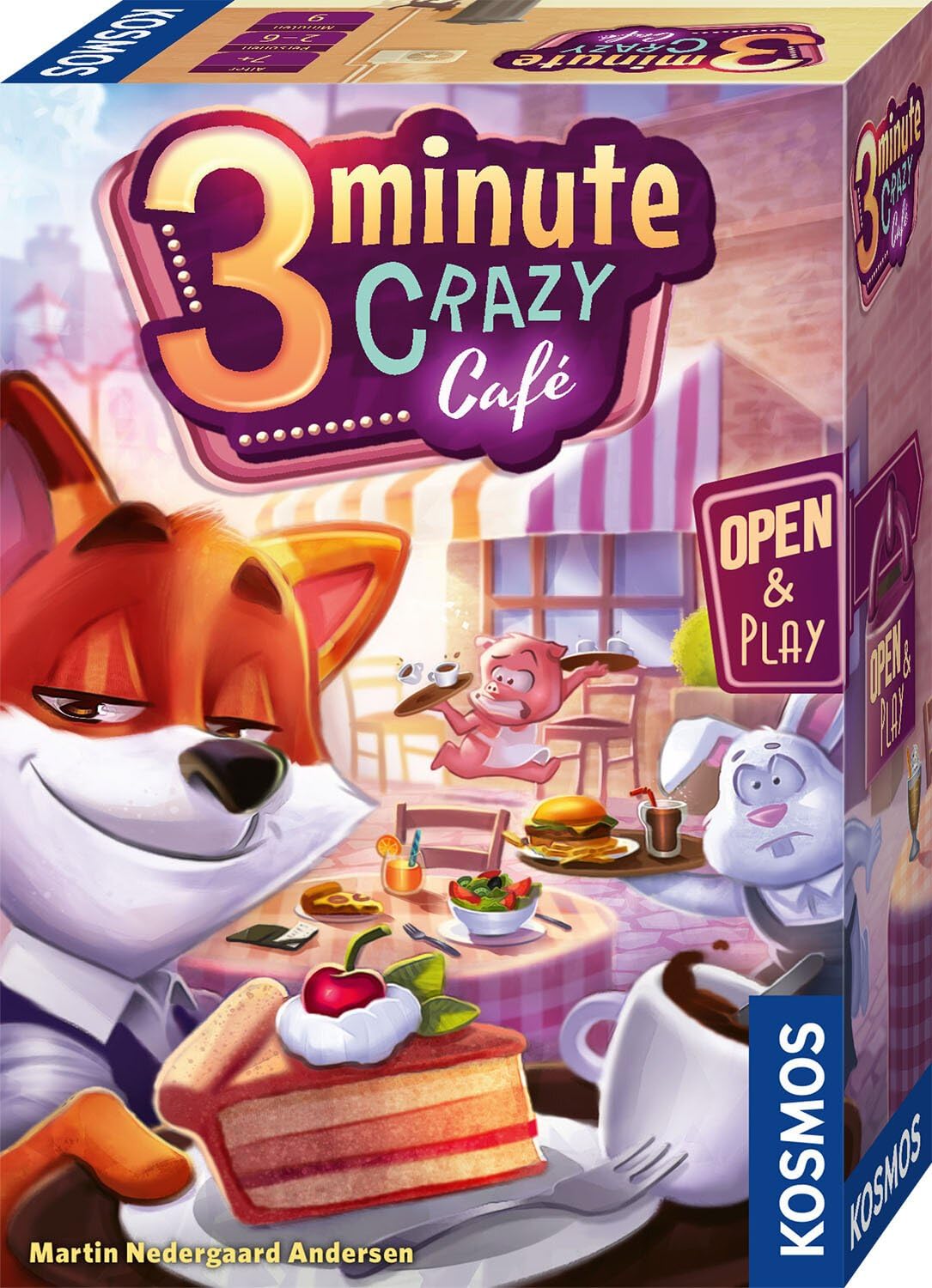 Thames & Kosmos - 3 Minute Crazy Cafe - Open & Play, Fun Card Game, Fun Dice Game, Family Games for Game Night, Board Games for Adults and Kids, For 2 to 6 Players, Ages 7+