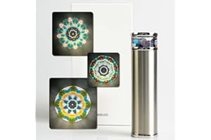 MORLENSCOPE Classic Stainless Steel Handmade Mini Kaleidoscope,5.3” Gentleman Tunnel Visual Natural Agates Gems Crystals Healing Stones Core Box,Anniversary Birthday New Year Valentine's Day Present Gift