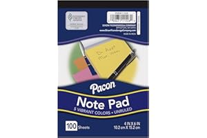 Pacon PACMMK11508 Note Pad, 4" x 6", Fluorescent Colors, 100 Sheets