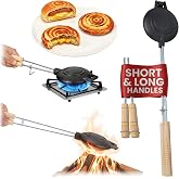 Cast Iron Sandwich Maker with Swappable Handles also Ideal as Disquera De Pan Cubano Redondo | High Quality Hobo Pie Maker for Camping to Make Tasty Sandwiches