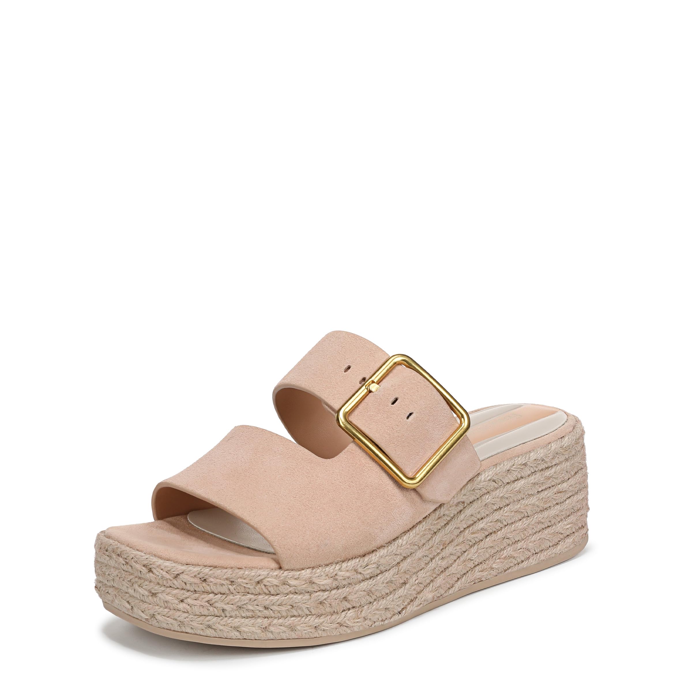 Franco Sarto Women’s Taziana Espadrille Wedge Sandal Papaya Pink Suede 13 M