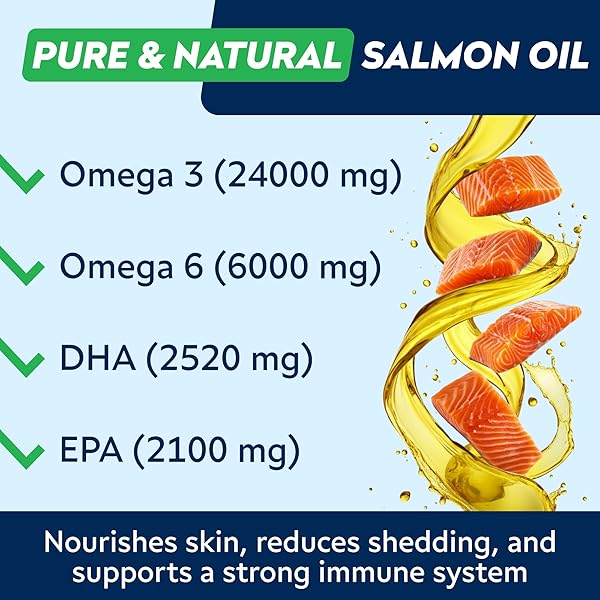 STRELLALAB OMEGA 3 FOR DOGS – (180CT) FISH OIL TREATS – ALLERGY & ITCH RELIEF SKIN & COAT SUPPLEMENT – DRY ITCHY SKIN, ANTI SHEDDING & HOT SPOTS TREATMENT – PET SALMON OIL CHEWS – CHICKEN FLAVOR