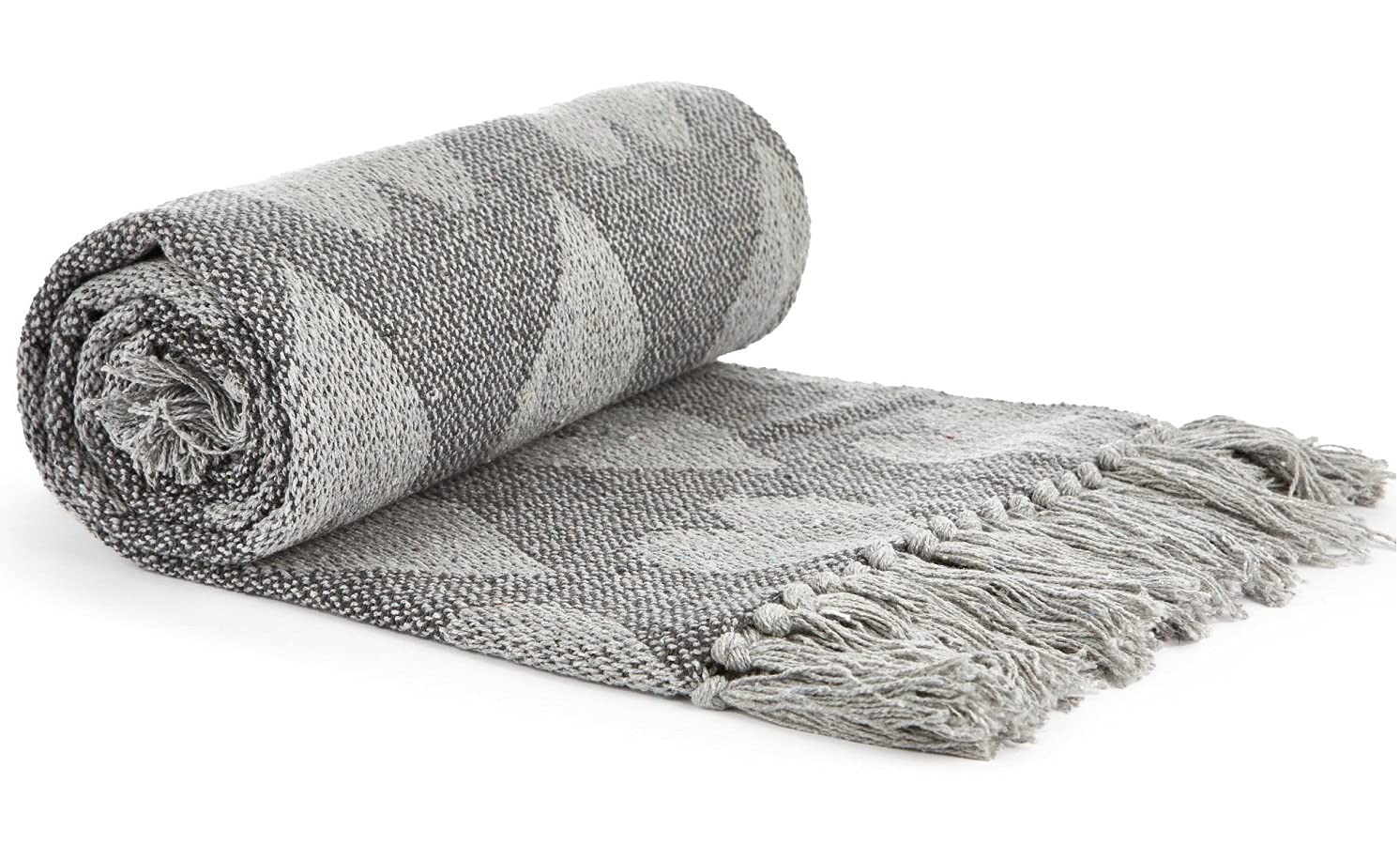 Emma Barclay Heart - Recycled Cotton Throw With Heart Design in Grey - 50x60 (127x152cm)