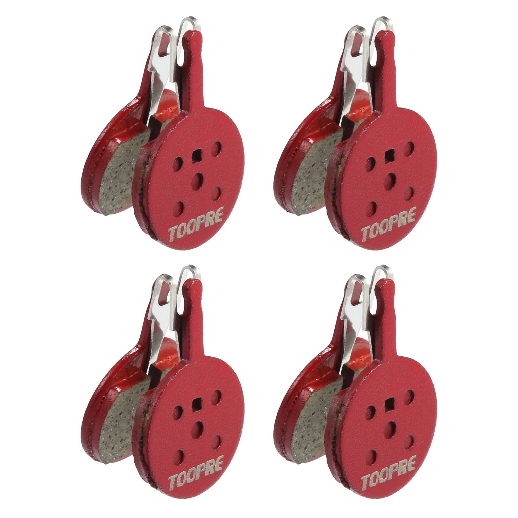 X AUTOHAUX 4 Pair Resin Disc Bike Brake Pads Replacement with Spring Leaf