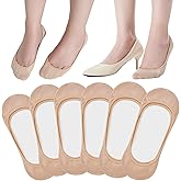 ATBITER No Show Socks Womens Flats, 6 Pairs Non Slip Invisible Ultra Low Cut Liner Footies Socks for Loafer Boat