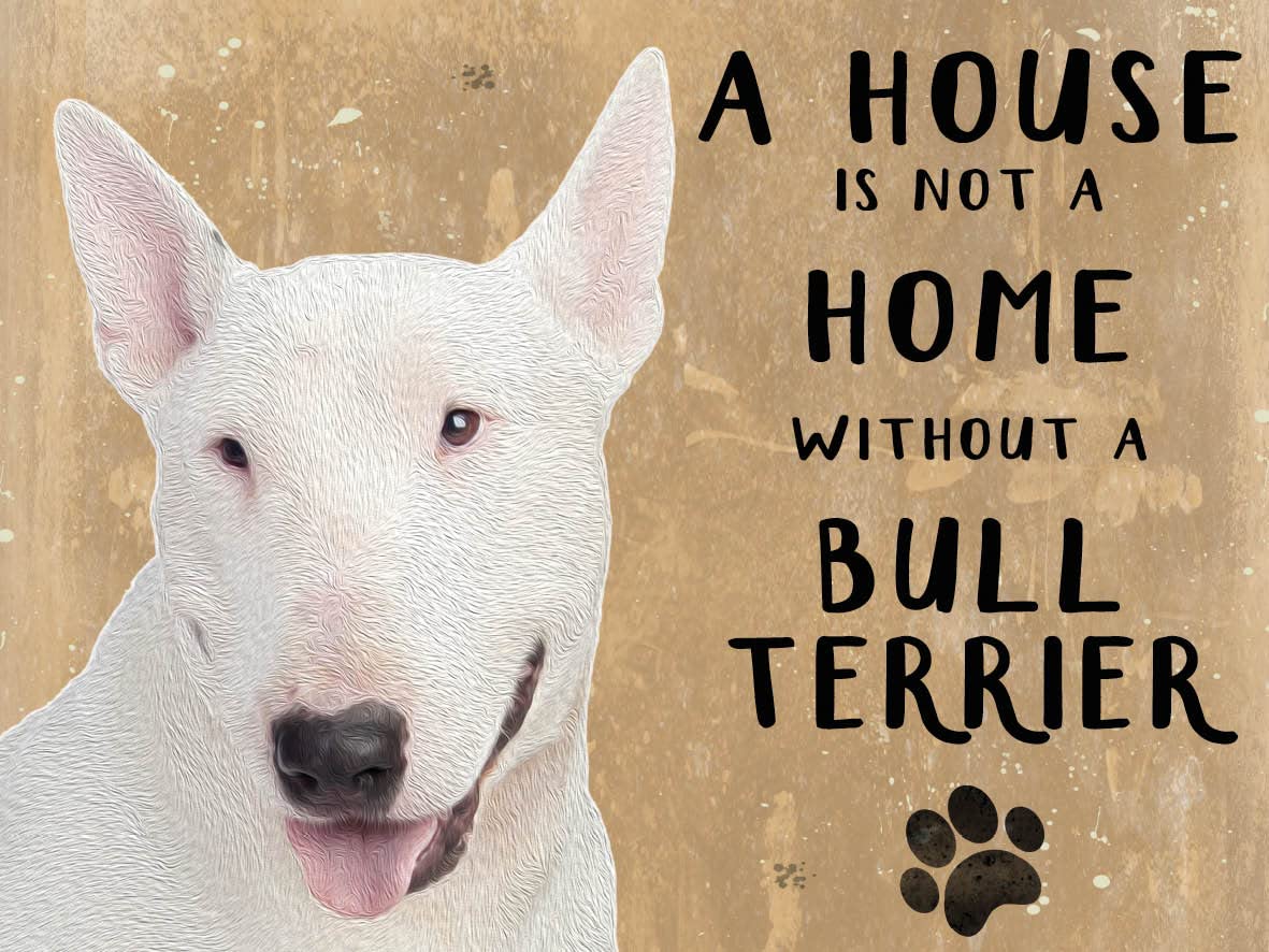 Small (150 x 200mm) Metal Sign - A House is Not a Home - English Bull Terrier