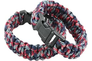 Nasogod Survival Paracord Bracelet Outdoor Wraps Emergency 350 Parachute Bracelet 9inch Pack of 2
