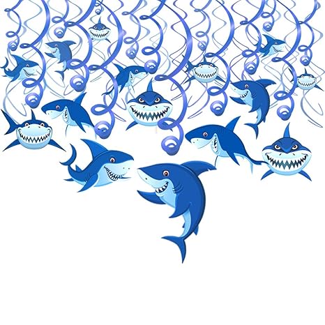 Howaf Shark Hanging Swirl Decoration Children S Birthday Party