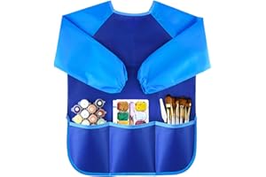 KUUQA Waterproof Children Art Smock Kids Art Aprons, Painting Supplies (Paints and brushes not included)