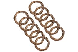 JOYWU 10 Pcs Small Grapevine Wreath for Crafts,6 in Natural Vine Branch Wreath,DIY Rattan Wreath,Mini Vine Wreath Frame,Grape